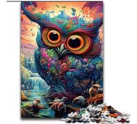 1000Pc Adults Jigsaw Puzzle Color Owl Puzzle 1000Pieces Jigsaw Family Activity Game, Home Decor Wall Art (Size 50x75 cm)