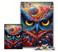 1000Pc Adults Jigsaw Puzzle Color Owl Puzzles for Adults 50x75 cm Educational Brain Teaser, Artistic Home & Office Decor, 14+ Age