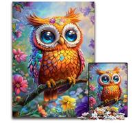 1000Pc Adults Jigsaw Puzzle Color Owl Wooden Puzzles Fun Games, Is Ideal As A Gift for The Whole Family for for Age 14 50X75CM