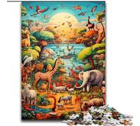1000Pc Adults Jigsaw Puzzle Colorful Art Animal World Puzzles 1000Pieces for Adults Family Game Night, Home Decor & Brain Training Gift (Size 26x38 cm)