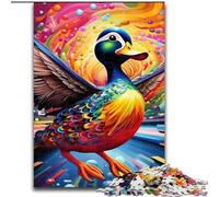 1000Pc Adults Jigsaw Puzzle Colorful Art Duck 1000Piece Puzzle Gift DIY Fun Suitable for Home Living Room Office Decoration (Size 26x38 cm)