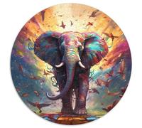 1000Pc Adults Jigsaw Puzzle Colorful Art Elephant 1000-Piece Jigsaw Puzzle Challenging Brain Teaser for Teenagers,Perfect for Home Decor Or Gift (Size 67.5x67.5cm)