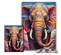 1000Pc Adults Jigsaw Puzzle Colorful Art Elephant Difficult Puzzles for Adults 26x38 cm Brain Challenge Gift, Educational Activity for Teenagers