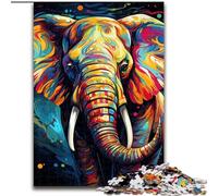 1000Pc Adults Jigsaw Puzzle Colorful Art Elephant Impossible Jigsaw Puzzles for Adults size 26x38cm Challenging Brain Teaser for Teenagers, Family Game Night Fun