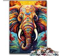1000Pc Adults Jigsaw Puzzle Colorful Art Elephant Puzzle 1000Pieces Jigsaw Family Activity Game, Home Decor Wall Art (Size 50x75 cm)