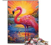 1000Pc Adults Jigsaw Puzzle Colorful Art Flamingo Puzzles 1000Pieces for Adults Family Game Night, Home Decor & Brain Training Gift (Size 26x38 cm)