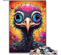 1000Pc Adults Jigsaw Puzzle Colorful Art Ostrich Jigsaw Puzzles 1000Pieces for Adults with Family Interactive Game, for Ages 14+ (Size 50x75 cm)