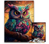 1000Pc Adults Jigsaw Puzzle Colorful Art Owl cardboard Jigsaw Puzzles for Teenagers & Teens, Ideal Birthday 26X38CM/10.23x14.96inch
