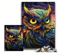 1000Pc Adults Jigsaw Puzzle Colorful Art Owl Jigsaw Puzzles for Adults 50x75 cm Perfect for Family Fun on Christmas, Thanksgiving, Birthdays & Easter