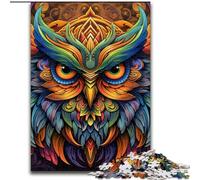 1000Pc Adults Jigsaw Puzzle Colorful Art Owl Jigsaw Puzzles for Adults Perfect for Halloween, Christmas, Birthday Gift 50x75cm