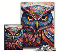 1000Pc Adults Jigsaw Puzzle Colorful Art Owl Puzzles for Adults 50x75 cm Educational Brain Teaser, Artistic Home & Office Decor, 14+ Age