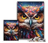 1000Pc Adults Jigsaw Puzzle Colorful Art Owl Puzzles for Adults 50x75 cm Educational Brain Teaser, Artistic Home & Office Decor, 14+ Age