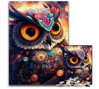 1000Pc Adults Jigsaw Puzzle Colorful Art Owl Puzzles for Adults for Parents, Lovers, Friends - Age 14+ 50x75CM/19.68x29.52inch