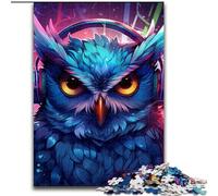 1000Pc Adults Jigsaw Puzzle Colorful Art Owl Wooden Jigsaw Puzzles Educational & Fun Indoor Game for Home Decor (Size 38x26cm)