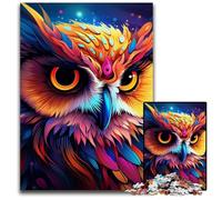 1000Pc Adults Jigsaw Puzzle Colorful Art Owl Wooden Jigsaw Puzzles for Adults Perfect for Teenagers, Family Bonding, Brain Teaser & DIY Home Decor Gift 50x75CM/19.68x29.52inch