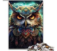 1000Pc Adults Jigsaw Puzzle Colorful Art Owl Wooden Puzzles Gift DIY Fun Suitable for Home Living Room Office Decoration (Size 50x75 cm)