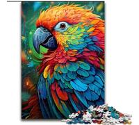 1000Pc Adults Jigsaw Puzzle Colorful Art Parrot Made of Wood, for Ages 14+ 50x75cm Brain Teaser Game for Teenagers, for Family Game Night