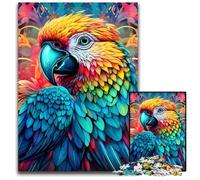 1000Pc Adults Jigsaw Puzzle Colorful Art Parrot Wooden Jigsaw Puzzles for Adults Fun at Home Activities, Birthday Present, Travel Gifts 50x75CM/19.68x29.52inch