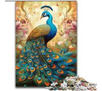 1000Pc Adults Jigsaw Puzzle Colorful Art Peacock 1000 Pieces Puzzles for Adults Family Interactive Game, Brain Teaser Gift, Educational Toy 26x38cm