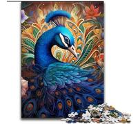 1000Pc Adults Jigsaw Puzzle Colorful Art Peacock 1000Piece Puzzle Gift DIY Fun Suitable for Home Living Room Office Decoration (Size 26x38 cm)