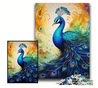 1000Pc Adults Jigsaw Puzzle Colorful Art Peacock Difficult Puzzles for Adults 50x75 cm Brain Challenge Gift, Educational Activity for Teenagers