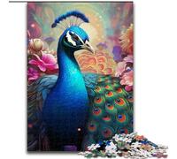 1000Pc Adults Jigsaw Puzzle Colorful Art Peacock Impossible Jigsaw Puzzles for Adults size50x75cm Challenging Brain Teaser for Teenagers, Family Game Night Fun
