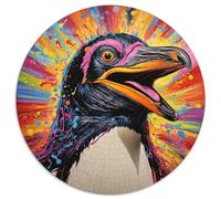 1000Pc Adults Jigsaw Puzzle Colorful Art Penguin Round Cardboard Jigsaw Family Interactive Game,Craft Gift with Colorful Artwork (67.5x67.5cm)