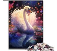 1000Pc Adults Jigsaw Puzzle Colorful Art Swan 1000 Pieces Puzzle Gifts Challenging Brain Teaser for Teenagers, Perfect for Home Decor Or Gift (Size 26x38cm)
