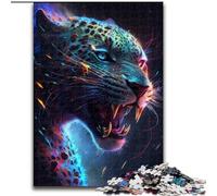 1000Pc Adults Jigsaw Puzzle Colorful Black Leopard Wooden Jigsaw size 50x75cm Interactive Family Game, Brain Challenge, Educational Toy