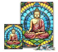 1000Pc Adults Jigsaw Puzzle Colorful Buddha 1000 Pieces Puzzles for Adults Family Interactive Game, Brain Teaser Gift, Educational Toy Size 26x38cm