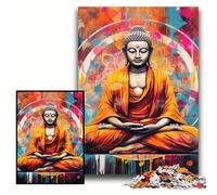 1000Pc Adults Jigsaw Puzzle Colorful Buddha 1000 Pieces Puzzles for Adults Family Interactive Game, Brain Teaser Gift, Educational Toy Size 50x75cm