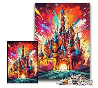 1000Pc Adults Jigsaw Puzzle Colorful Castle Jigsaw Puzzles for Adults Perfect for Halloween, Christmas, Birthday Gift Size 50x75cm
