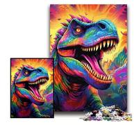 1000Pc Adults Jigsaw Puzzle Colorful Dinosaur 1000 Pieces Puzzles for Adults Family Interactive Game, Brain Teaser Gift, Educational Toy Size 26x38cm