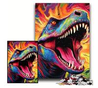 1000Pc Adults Jigsaw Puzzle Colorful Dinosaur Jigsaw Puzzles for Adults Perfect for Halloween, Christmas, Birthday Gift Size 50x75cm