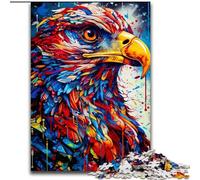 1000Pc Adults Jigsaw Puzzle Colorful Eagle Made of Wood, for Parents, Lovers, Friends - Age 14+ 50x75cm for Birthday Holiday Christmas