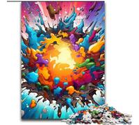 1000Pc Adults Jigsaw Puzzle Colorful Explosion Puzzles 1000Pieces for Adults Family Game Night, Home Decor & Brain Training Gift (Size 26x38 cm)