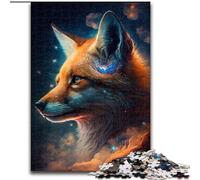 1000Pc Adults Jigsaw Puzzle Colorful Fox Made of Wood, for Parents, Lovers, Friends - Age 14+ 50x75cm for Birthday Holiday Christmas