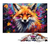 1000Pc Adults Jigsaw Puzzle Colorful Fox Puzzles for Adults for Teenagers & Family Fun - DIY Brain Teaser Game Gift 26X38CM/10.23x14.96inch