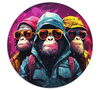 1000Pc Adults Jigsaw Puzzle Colorful Monkey 1000 Piece Jigsaw Family Interaction & Brain Challenge,Family Activity Challenge (67.5x67.5cm)