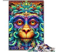 1000Pc Adults Jigsaw Puzzle Colorful Monkey Jigsaw Puzzles 1000Pieces for Adults with Family Interactive Game, for Ages 14+ (Size 50x75 cm)