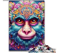 1000Pc Adults Jigsaw Puzzle Colorful Monkey Puzzle 1000Pieces Jigsaw Family Activity Game, Home Decor Wall Art (Size 50x75 cm)