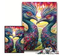 1000Pc Adults Jigsaw Puzzle Colorful Peacock 1000 Pieces Puzzles for Adults Family Interactive Game, Brain Teaser Gift, Educational Toy Size 50x75cm