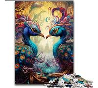 1000Pc Adults Jigsaw Puzzle Colorful Peacock 1000Piece Puzzle Gift DIY Fun Suitable for Home Living Room Office Decoration (Size 50x75 cm)