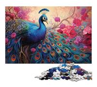 1000Pc Adults Jigsaw Puzzle Colorful Peacock Puzzles for Adults for Teenagers & Family Fun - DIY Brain Teaser Game Gift 50x75CM/19.68x29.52inch