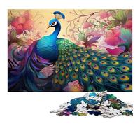 1000Pc Adults Jigsaw Puzzle Colorful Peacock Puzzles for Adults for Teenagers & Family Fun - DIY Brain Teaser Game Gift 50x75CM/19.68x29.52inch