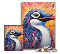 1000Pc Adults Jigsaw Puzzle Colorful Penguin Jigsaw Puzzles for Adults Perfect for Halloween, Christmas, Birthday Gift Size 26x38cm
