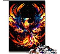 1000Pc Adults Jigsaw Puzzle Colorful Phoenix Made of Wood, Fun Activity for at Home 50x75cm DIY Art Decor
