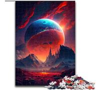 1000Pc Adults Jigsaw Puzzle Colorful Planet Mountains Made of Wood, Idea, Humorous Artwork, Detailed Artwork 50x75cm for Birthday Holiday Christmas
