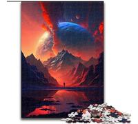 1000Pc Adults Jigsaw Puzzle Colorful Planet Mountains Made of Wood, Idea, Humorous Artwork, Detailed Artwork 50x75cm for Birthday Holiday Christmas
