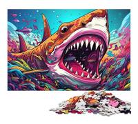 1000Pc Adults Jigsaw Puzzle Colorful Shark in Water cardboard Jigsaw Puzzles for Adults for Teenagers, Family Game Night, Brain-Challenging Gift Idea 26X38CM/10.23x14.96inch